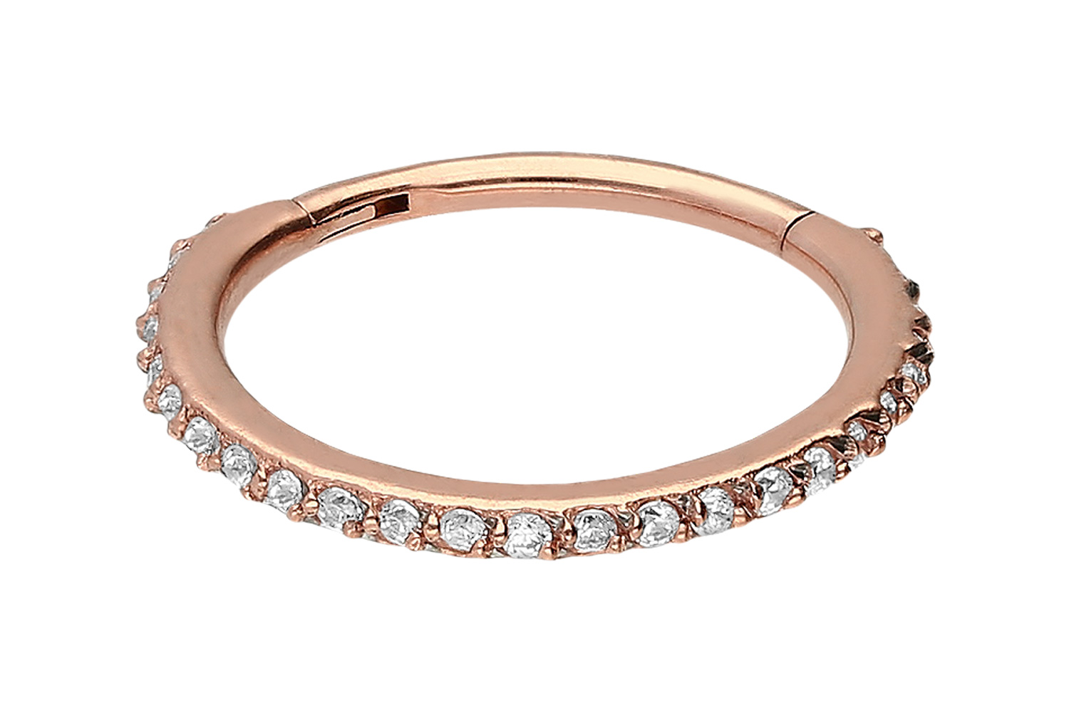 Chirurgenstahl Segmentring Clicker Piercing EINGEFASSTE KRISTALLE ++SALE++